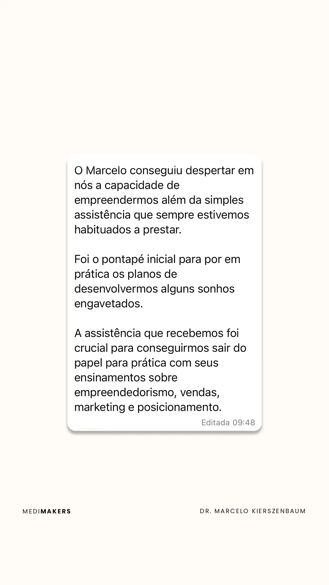 Depoimento de médico mentorado por Marcelo Kierszenbaum 4