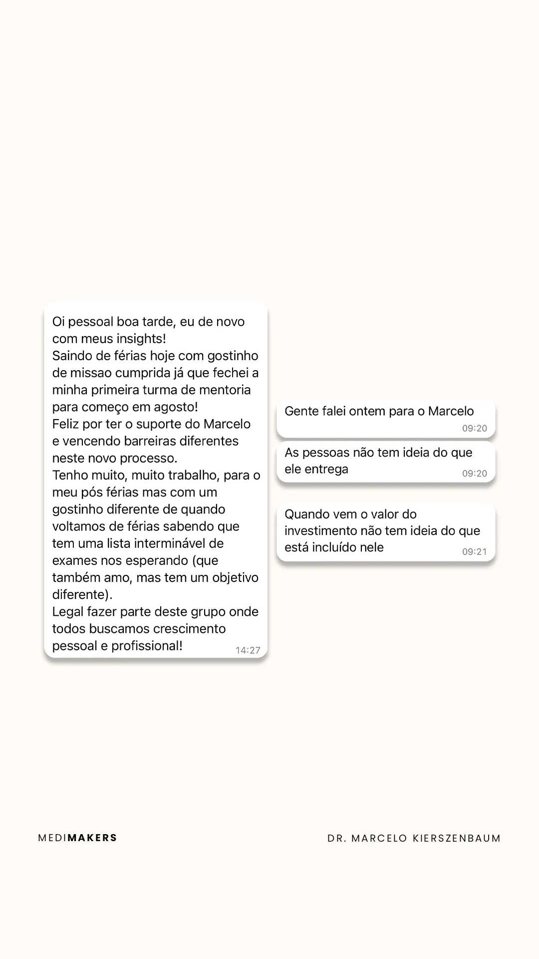 Depoimento de médico mentorado por Marcelo Kierszenbaum 5